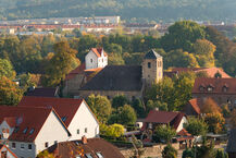 Blick auf St. Andreas und Klosterturm